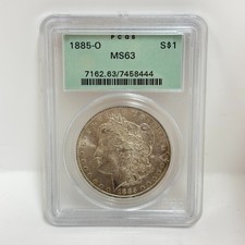 1885 O $1 Morgan Dollar PCGS MS63 obverse and reverse Toned