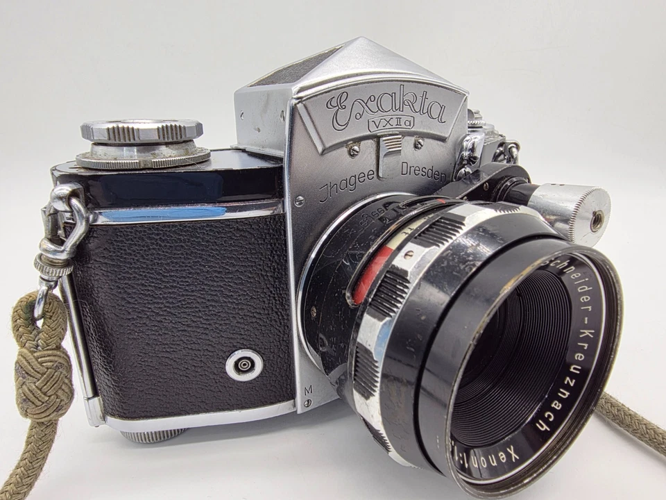 Câmera Exakta VX IIa Ihagee Dresden com Lente Schneider 50, Estojo, NÃO TESTADA COMO ESTÁ - Imagem 2 de 4