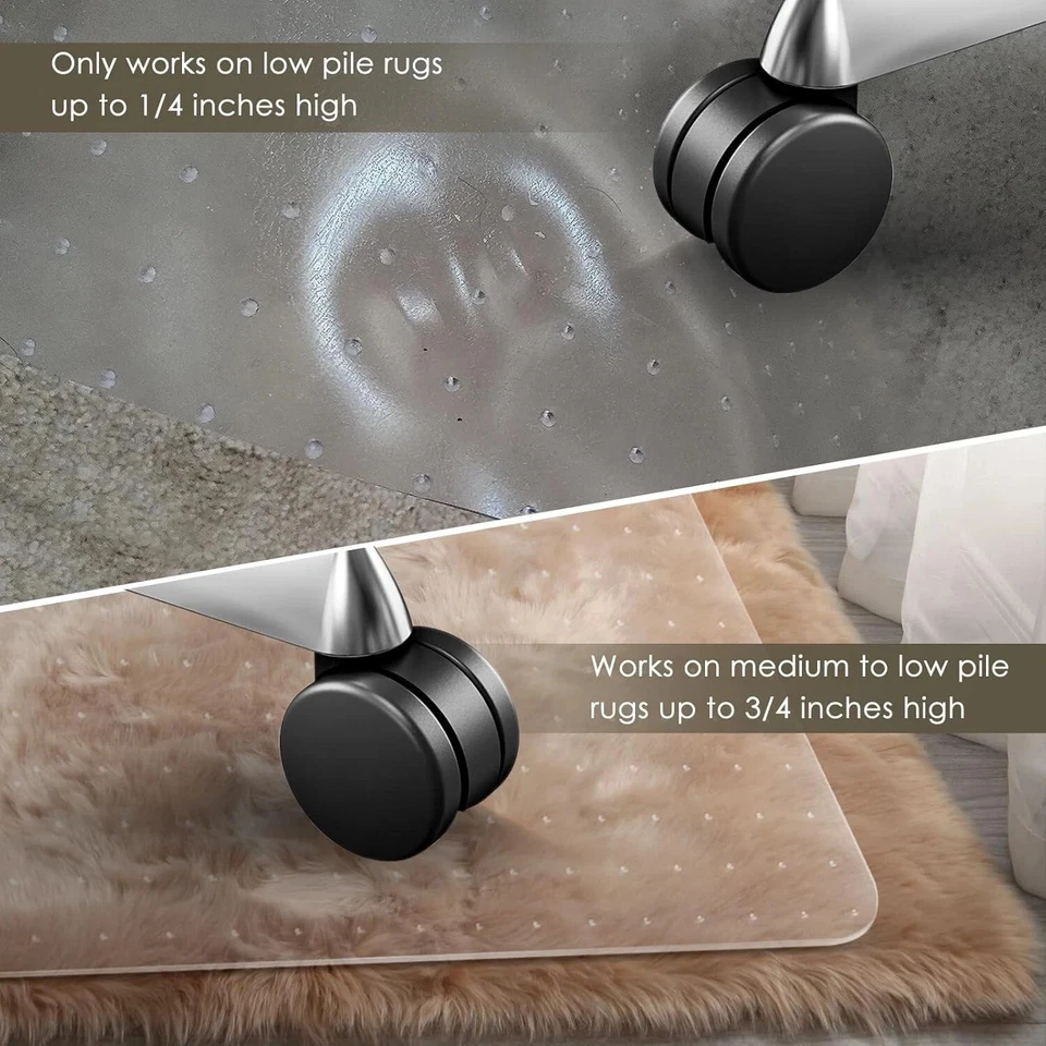 Heavy Duty Carpet Office Chair Mat 32x55" 2-Pack, 550lbs 🪑 - Image 3 of 4