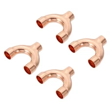 5/8 Inch ID Tee Y Type Copper Fitting, 4Pcs Pipe Fitting Welding Connection