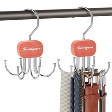 Cedar Wooden Belt Hanger, Organizer for Closet,Rotatable Tie 2PCS,