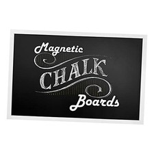 Magnetic Chalkboard  Magnet Board - 36 in x 24 in, 36"W x 24"H White Frame