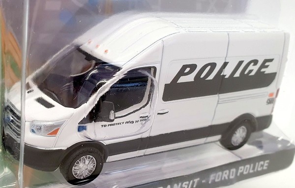 Greenlight 1/64 Scale Model Van 530105 - 2019 Ford Police Transit - White-image