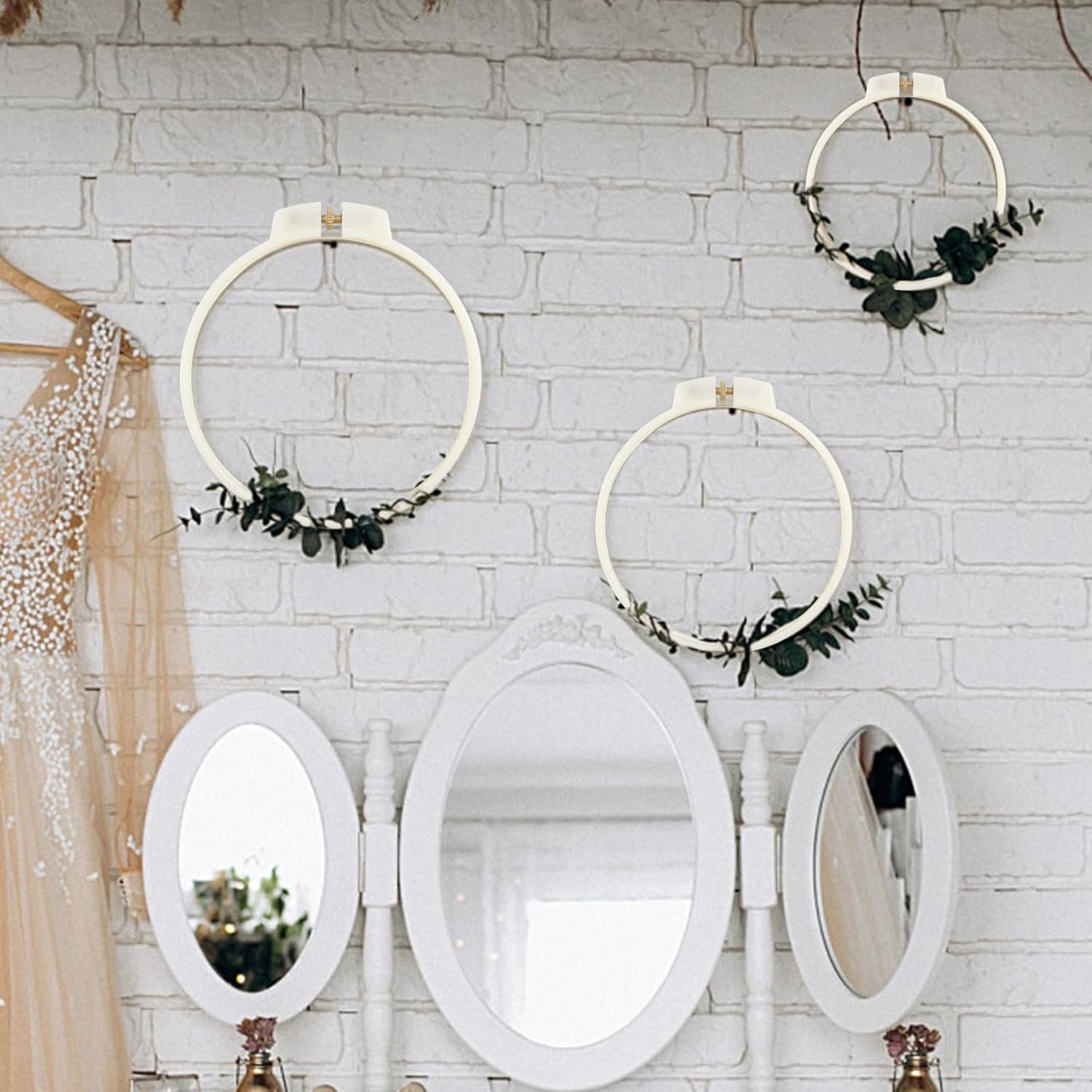 3 Size Embroidery Hoop Set Plastic Embroidery Frame Cross Stitch Hoop Circle Emb