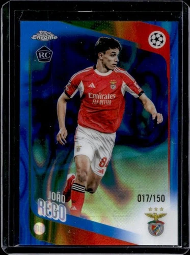 2025-26 Topps Chrome UEFA CC Joao Rego RC Blue Lava Refractor #/150 Benfica