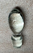 Vintage Tear Drop Clear Art Glass Bottle Stopper Topper