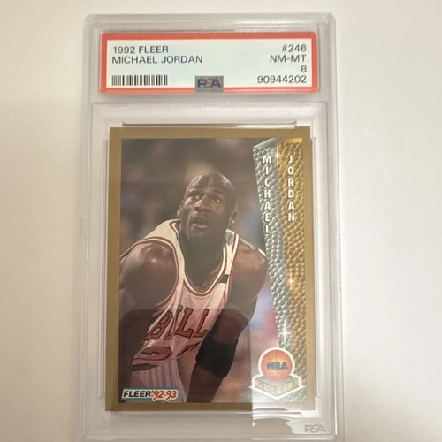 Fleer 1992-93 Michael Jordan #246 PSA 8. NBA MVP, Finals MVP.