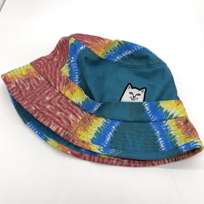 RIPNDIP Lord Nermal Bucket Hat Tie Dye Multicolor Cat Pocket Rainbow Streetwear