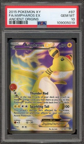 Pokemon Ampharos EX XY Ancient Origins Full Art #87 PSA 10 Gem Mint