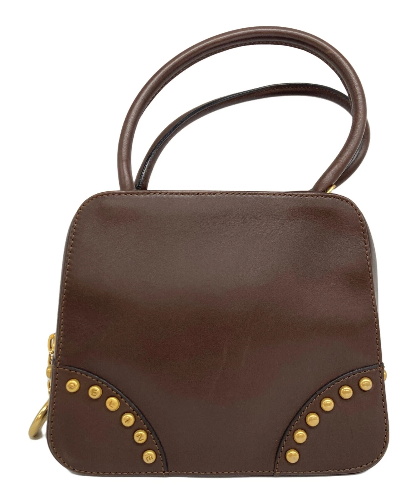Celine — Celine Studded Handbag Brown #TFB5826