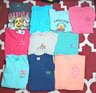 Comfort Colors Heavyweight Garment T-shirt Lot 10 Dog Tees Quality Life Is Good