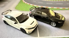 Mini GT Honda Civic Type R FL5 Pair Crystal Black Pearl & Champion White Loose