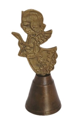Vintage Christmas Angel Bell Singing Brass Bell Figurine Pretty Ring Sound