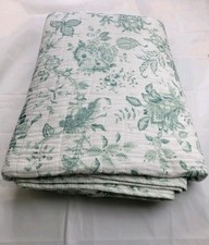 RACHEL ASHWELL Quilt Cotton Slub White/Green ...