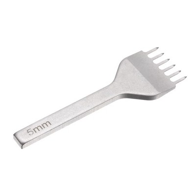 Punze mit 6 Zähnen zum Handnähen aus Leder 5mm, weiß