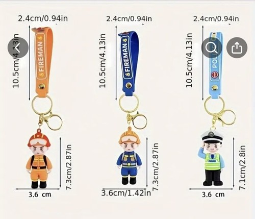 Silicone Fireman Keychain 4" New USA STOCK 🌲Christmas Gifts! - Picture 2 of 2