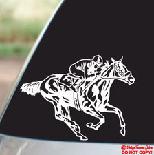 HORSE RACING THOROUGHBRED RUNNING Vinyl Decal Sticker Car Window Wall Bumper