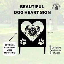 Pekingese Name Sign or Heart Memorial Wall or Yard Plaque - Made in USA