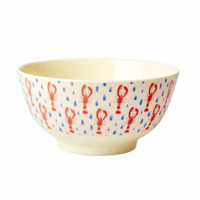 RICE: Two Tone Schüssel aus Melamin ''Lobster Print'' MELBW-PEA ,15 cm, Hummer