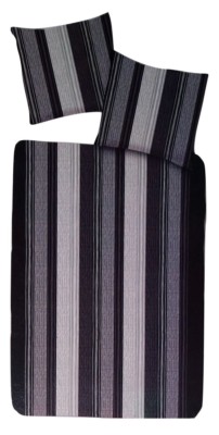 night & day Microfaser Bettwäsche Set 135x200cm Grau gestreift, 100% Polyester