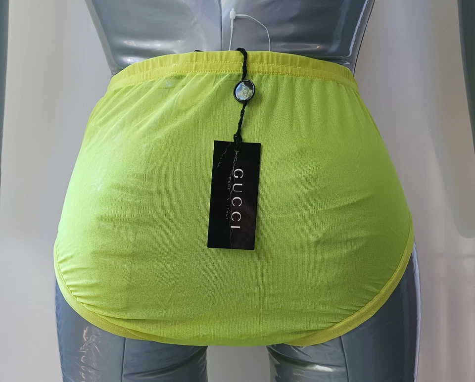 Gucci Garantizado Auténtico Malla Tul Ropa Interior Tom Ford Era Calzoncillo Amarillo Nuevo S Foto 2 de 4