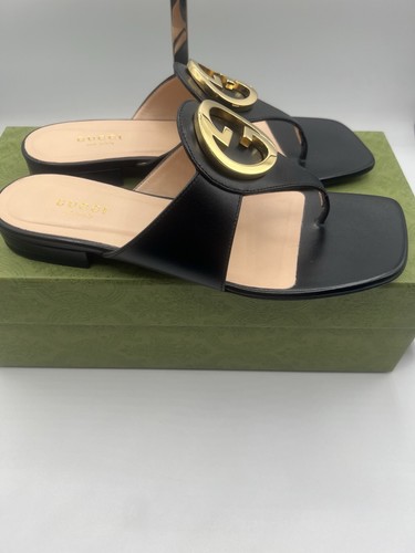Neu im Karton Gucci Interlocking G Blondie schwarze Sandalen Flats Gr. 38 EU / 8 US 739048 - Bild 8 von 10