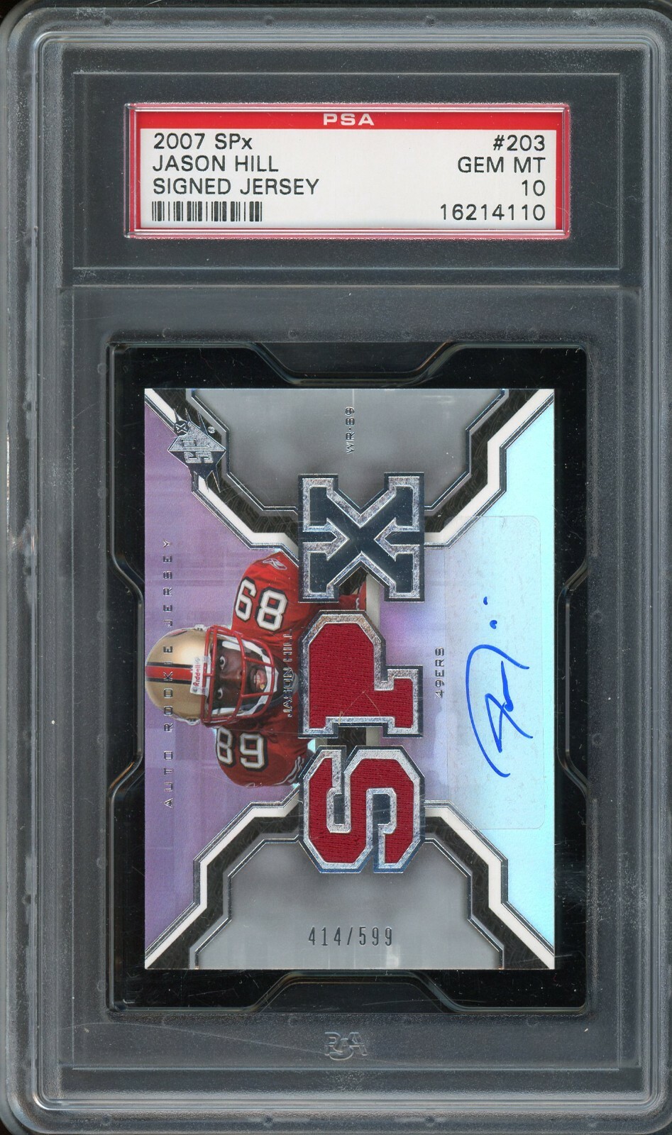 Jason Hill Spx #203 Signed Jersey