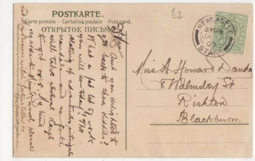 Miss A Howard Dandy, 8 Walmsley Street, Rishton, Blackburn 1907 Postcard, B266 - Picture 1 of 2
