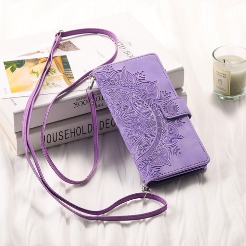 Leather Zipper Wallet Shoulder Strap Case For iPhone 14 15 16 Pro Max 13 12 11 - Picture 53 of 59