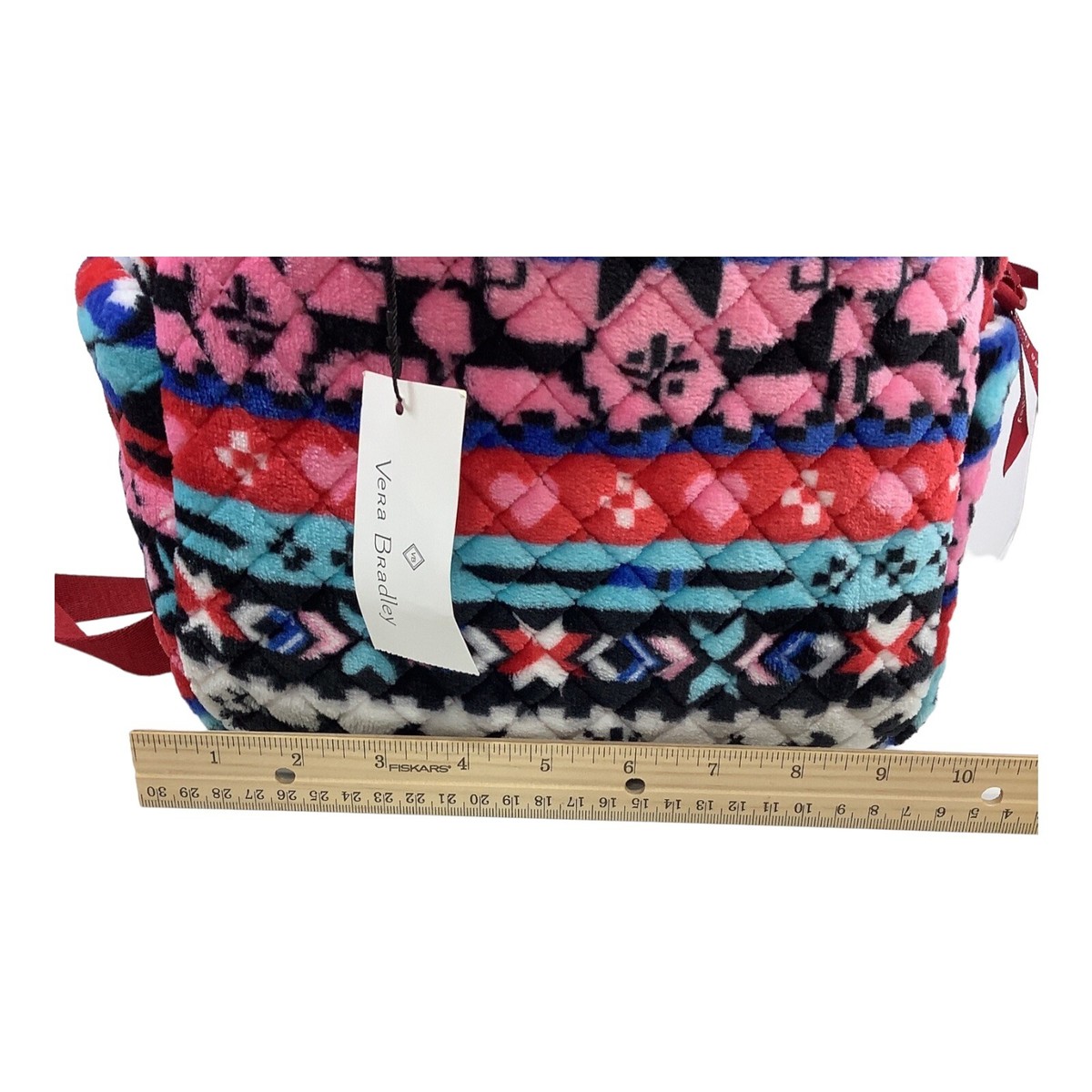 Vera Bradley NORDIC STRIPE MULTI Small Fleece Backpack Purse 