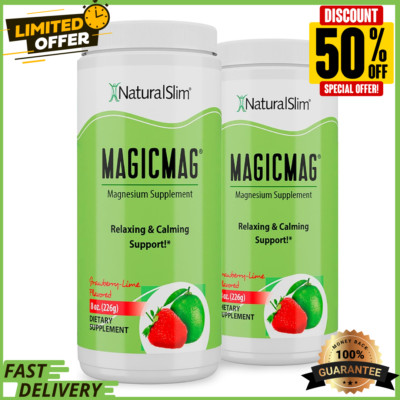 NaturalSlim MagicMag Anti Stress Drink - Pure Magnesium Citrate Powder 2 Pack