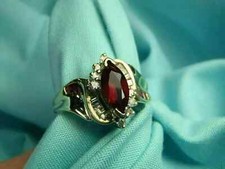 2Ct Marquise Cut Lab-Created Red Garnet Engagement Ring 14k Yellow Gold Plated