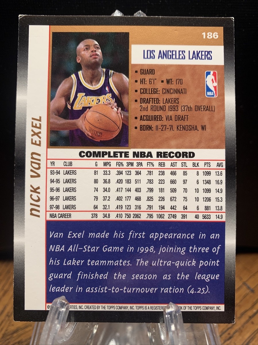 1998-99 Topps Los Angeles Lakers Basketball Card #186 Nick