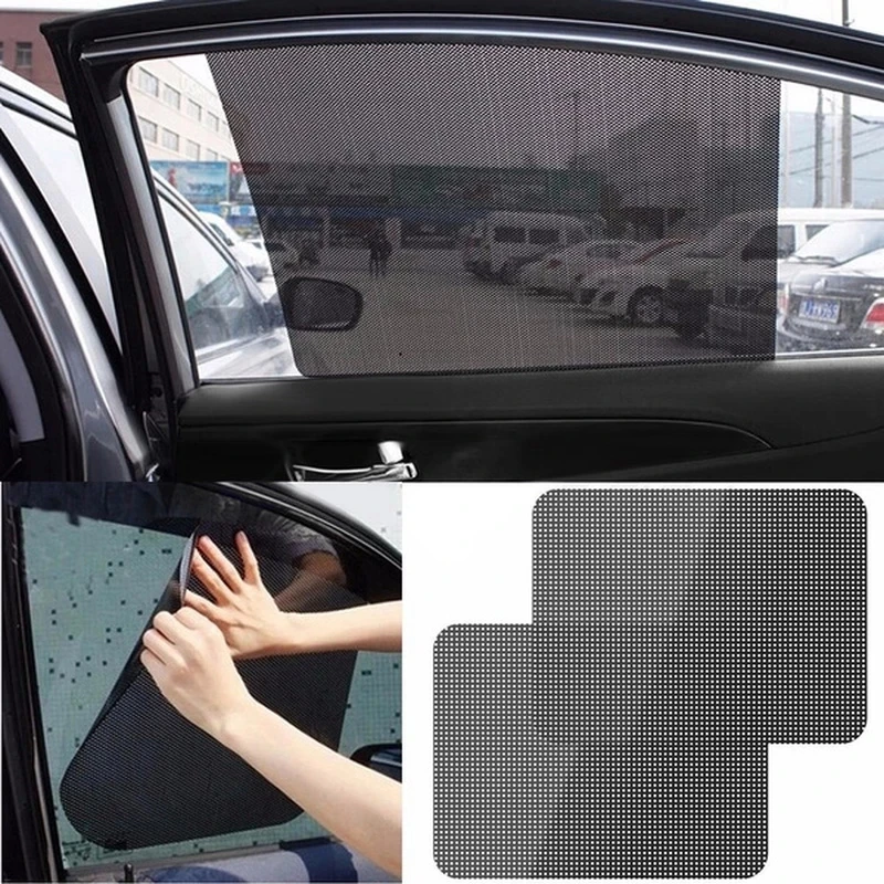 2Pcs Car Side Window Sun Shade Sticker Sunshade Window Sunscreen Protector Block