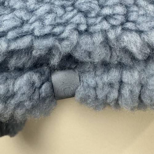 Lululemon Wool Whenever Crew Sweatshirt Size 12 Chambray Blue Sherpa Fleece - Picture 9 of 9