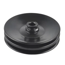 Double Groove Black Pump Power Steering Pulley V-Belt Key Way For GM Engines