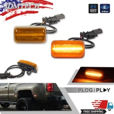 For 2015-2023 Silverado Sierra 2500 3500 HD LED Side Marker Lights LH + RH Sides