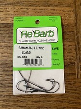 Roboworm Gamakatsu Rebarb Hooks 6 or 8pks 1//0 Medium Wire for sale online