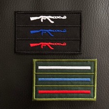 PATCH RUSSIA RUSSLAND FAHNE FLAGGE KLETT AK47 KALASCHNIKOW ABZEICHEN | NEU