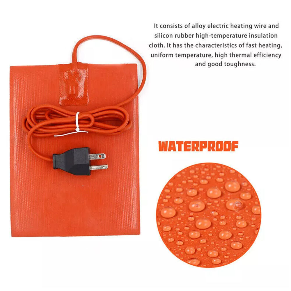 4X 120W 120V Car Engine Oil Pan Sump Tank Heater Plate Plug Silicone Heating Pad