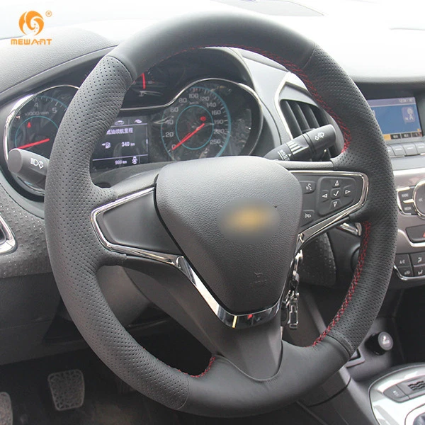 Cubierta de volante de cuero negro para Chevrolet Cruze 2015 Volt #CH02 Foto 3 de 4