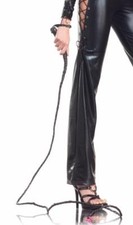 Faux Leather Whip Braided Costume Black 60" Long BW229