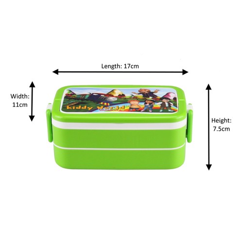 Fiambrera para niños Caja de sándwiches de plástico para bocadillos de comida Tiffin 2 capas - Imagen 20 de 44