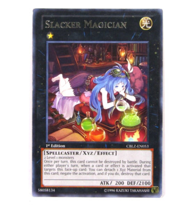 1996 Yu-Gi-Uh! 2 Slacker Magician 1st Editions CBLZ-EN053 Playing Cards