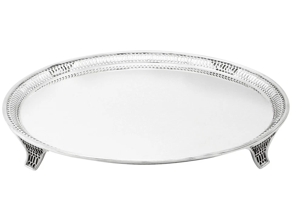 Antique George V Sterling Silver Salver - Image 2 of 4