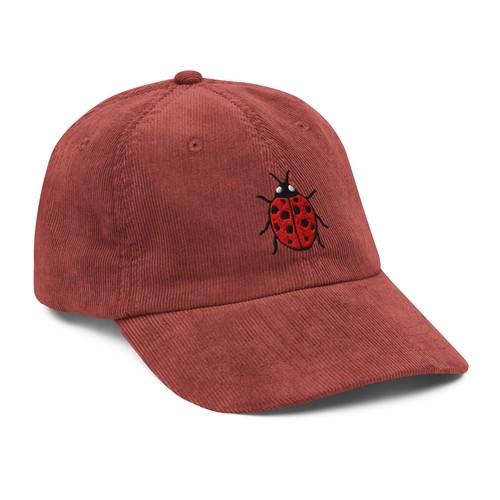 Ladybug Embroidered Vintage Corduroy Cap | Cute & Stylish Hat | Unique Gift Idea - Picture 13 of 13