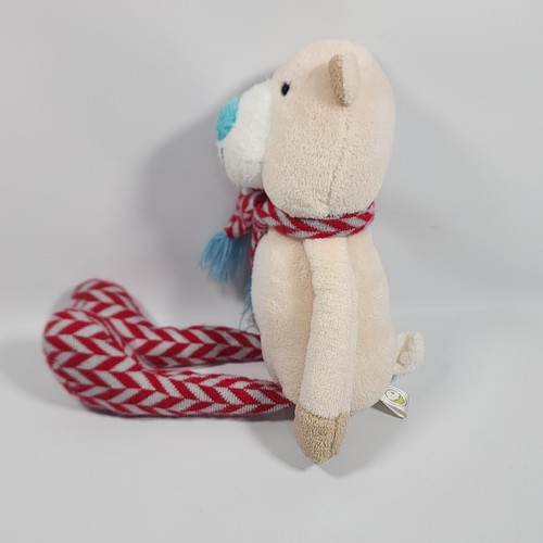 Peluche Animal Adventure ORSO POLARE con sciarpa panna bianco blu naso 14 1/2" - Foto 4 di 10