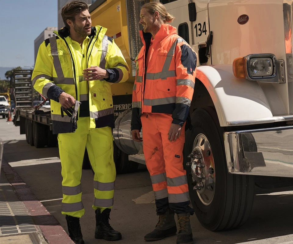 Taglie Forti Uomo Pantalone Alta Visibilità Over Size Bande Riflettenti S - 7XL - Immagine 4 di 4