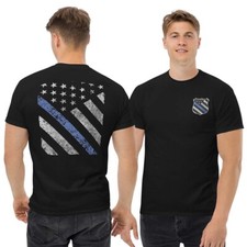 Blue Line Shirt, Police Support T-Shirt, Patriotic American Flag