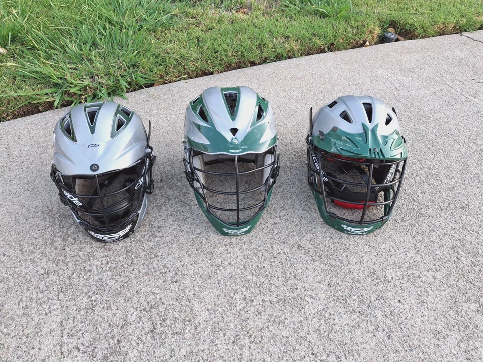 Lote 3x: Casco Cascade Lacrosse Gris/Verde COMO ESTÁ Talla Única Juvenil Foto 2 de 4